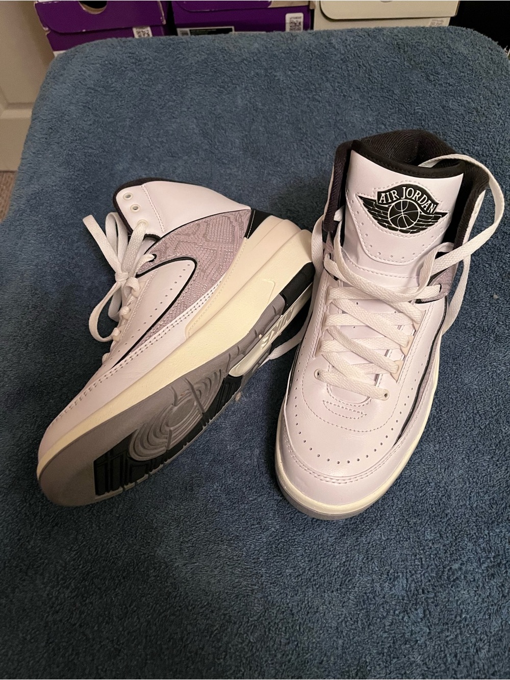 Jordan Kids White and Gray High-Top Sneakers